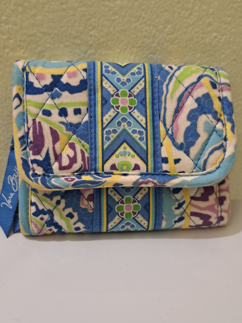 Vera Bradley Quilted Trifold Wallet in Multicolor Floral Tile